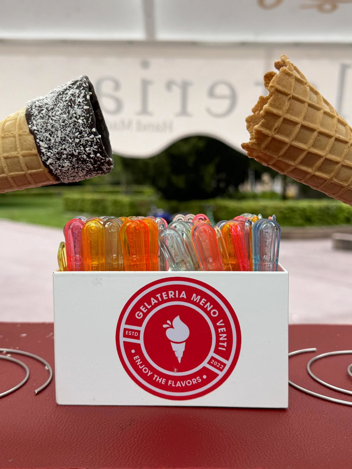 Gelateria Meno Venti gelato cones